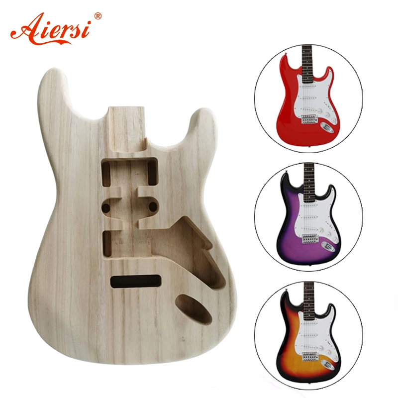 Unfinished DIY ST TL Electric Guitar Solid Body Guitar Barrel Replacement Parts For Strato Tele Style Electric Guitars