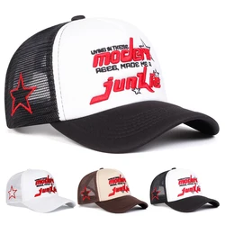 Unisex Modern Junkie Letter Embroidery Baseball Net Caps Spring and Summer Outdoor Adjustable Casual Hats Sunscreen Hat