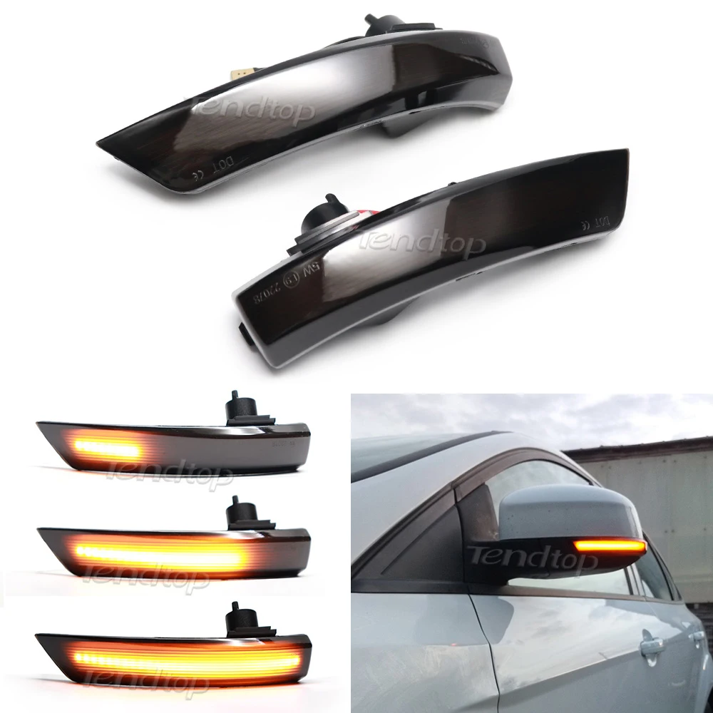 Dynamic Wing Mirror LED Turn Signal Lights For Ford Focus Mk2 Mk3 2008-2016 Mondeo Mk4 Class Car Direction Indicator Lamp