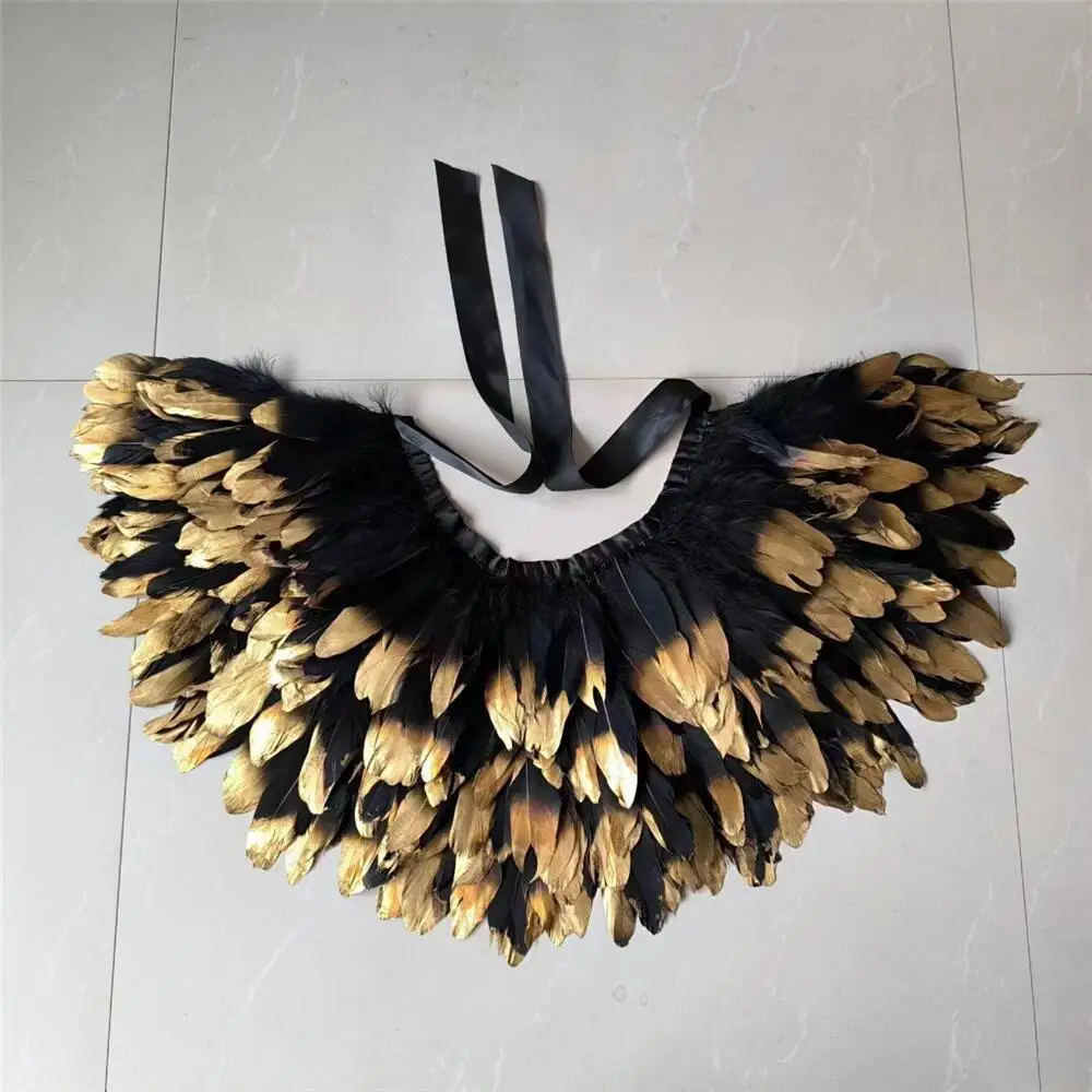 Gothic Feather Cape Set Steampunk Dress-Up Shawl Carnival Party Stage Show Role Play Costume for Halloween Cosplay Costumes New