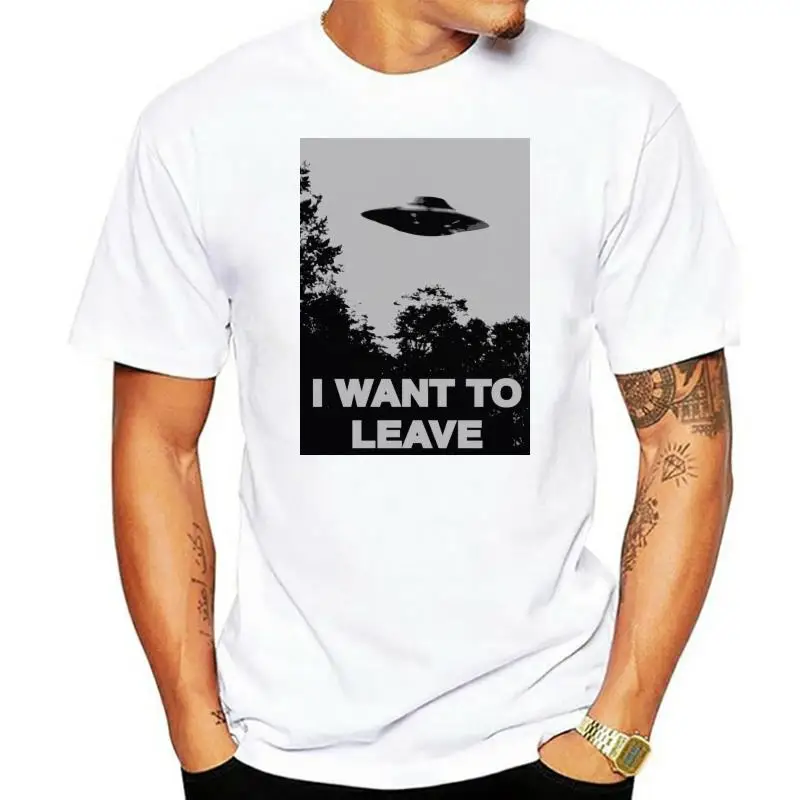 I WANT TO LEAVE T Shirt X Files Inspired Brexit Trump Tories New Tops Print Letters Men T-Shirt Tees Streetwear