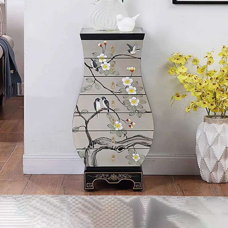 

Seven chest cabinet living room American decorative cabinet silver foil vase storage locker