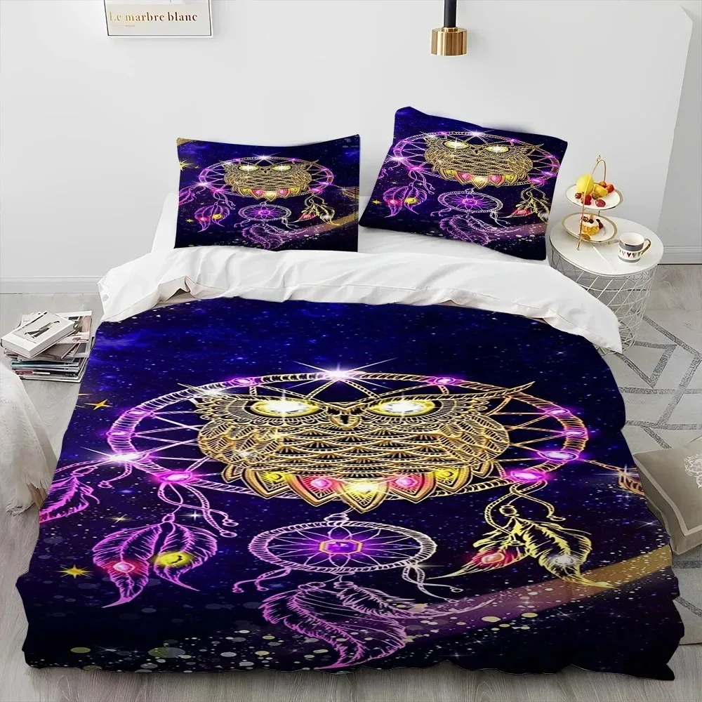 

Fashion DreamCatcher Feather Owl Comfortable Duvet Quilt Cover Pillowcase Bedding Set Children Bedroom Decoration Home Textile