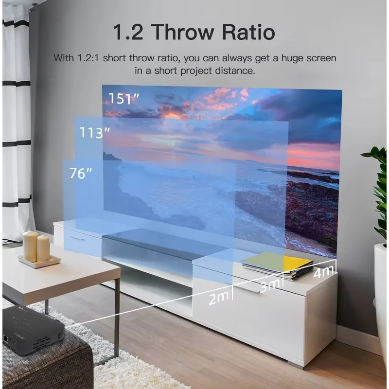 OEM موبايل HD العارض المسرح المنزلي الذكي 4K فيديو شعاع ثلاثية الأبعاد DLP مصباح ليد 1080P التركيز التلقائي عدسة الليزر الولايات المتحدة IOS/أندرويد 0.5 كجم