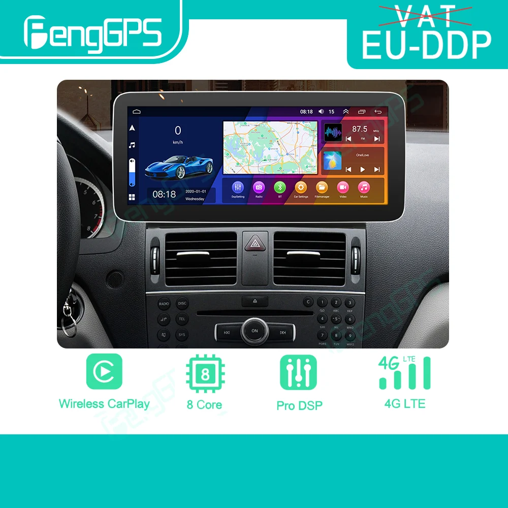 For Mercedes Benz C Class W204 S204 C180 C200 2007 - 2013 Android Car Radio Stereo Multimedia Player 2 Din GPS Navigation Unit