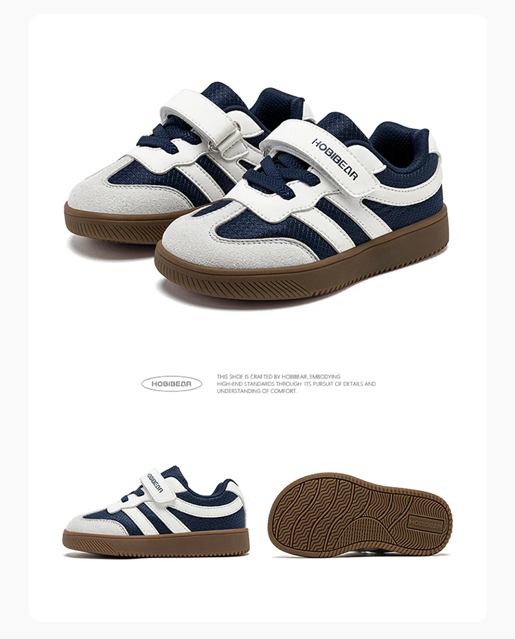 HOBIBEAR Schuhe mit breiter Zehenpartie für kleine Kinder, leichte Turnschuhe mit Klettverschluss, Kunstleder-Mesh-Wanderschuhe für Kleinkinder – Detail 21