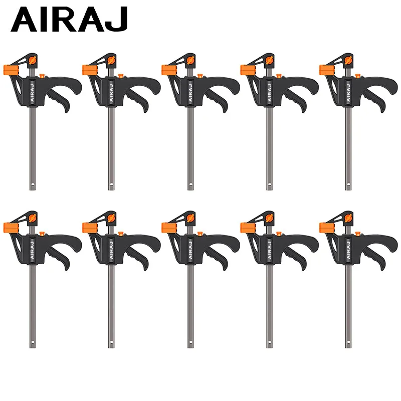 

AIRAJ 4 inch Woodworking Clips Wholesale F Clamp Clip Hard Grip Quick Ratchet Release DIY Carpentry Hand Vise Tools