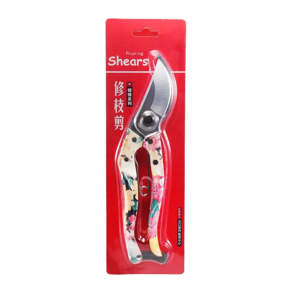 Professional Pruning Shears with SK5 Steel Edge 58HRC and Functional Spring Mechanism for Rapid Repetitive Cuts