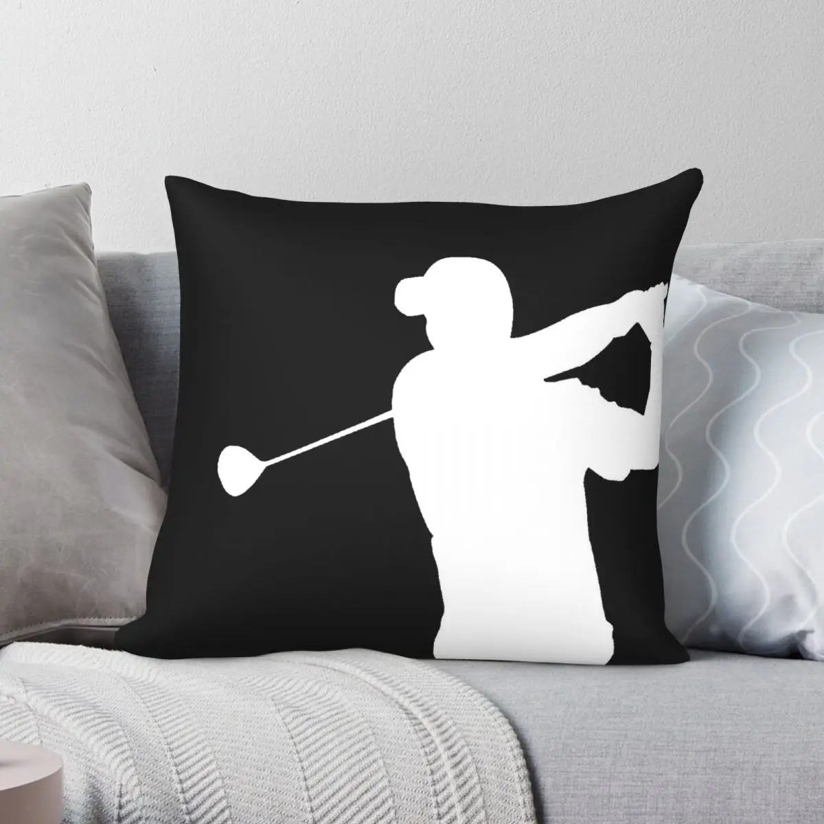 Golf Cool Player Square Pillowcase Polyester Linen Velvet Printed Zip Decorative Throw Pillow Case Room Cushion Cover