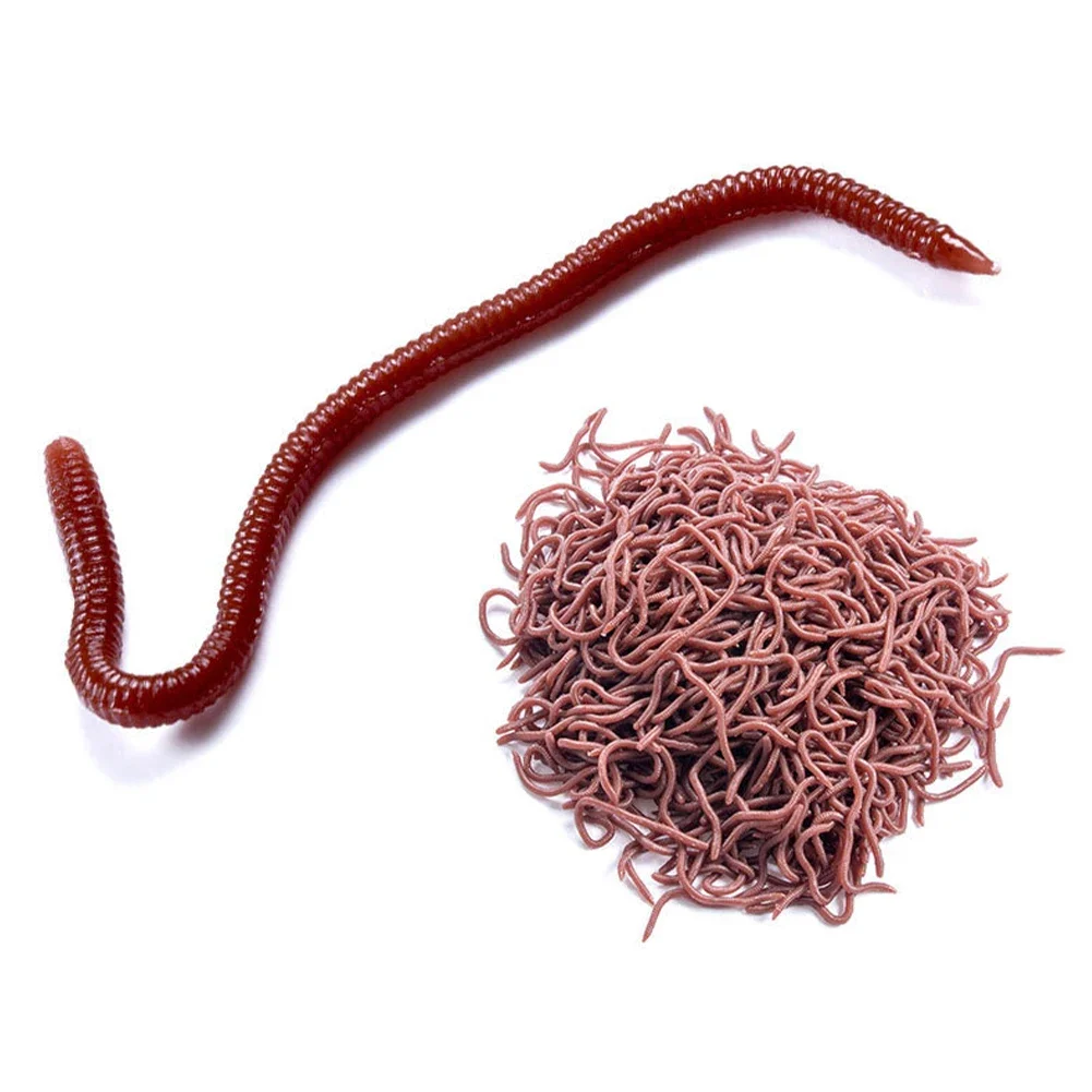 1bag/50pcs Predator Soft Lures Sea Fishing 4/8cm Silicone Earthworm Worm Wobbler Fake Baits Carp Trout Bass Fishing