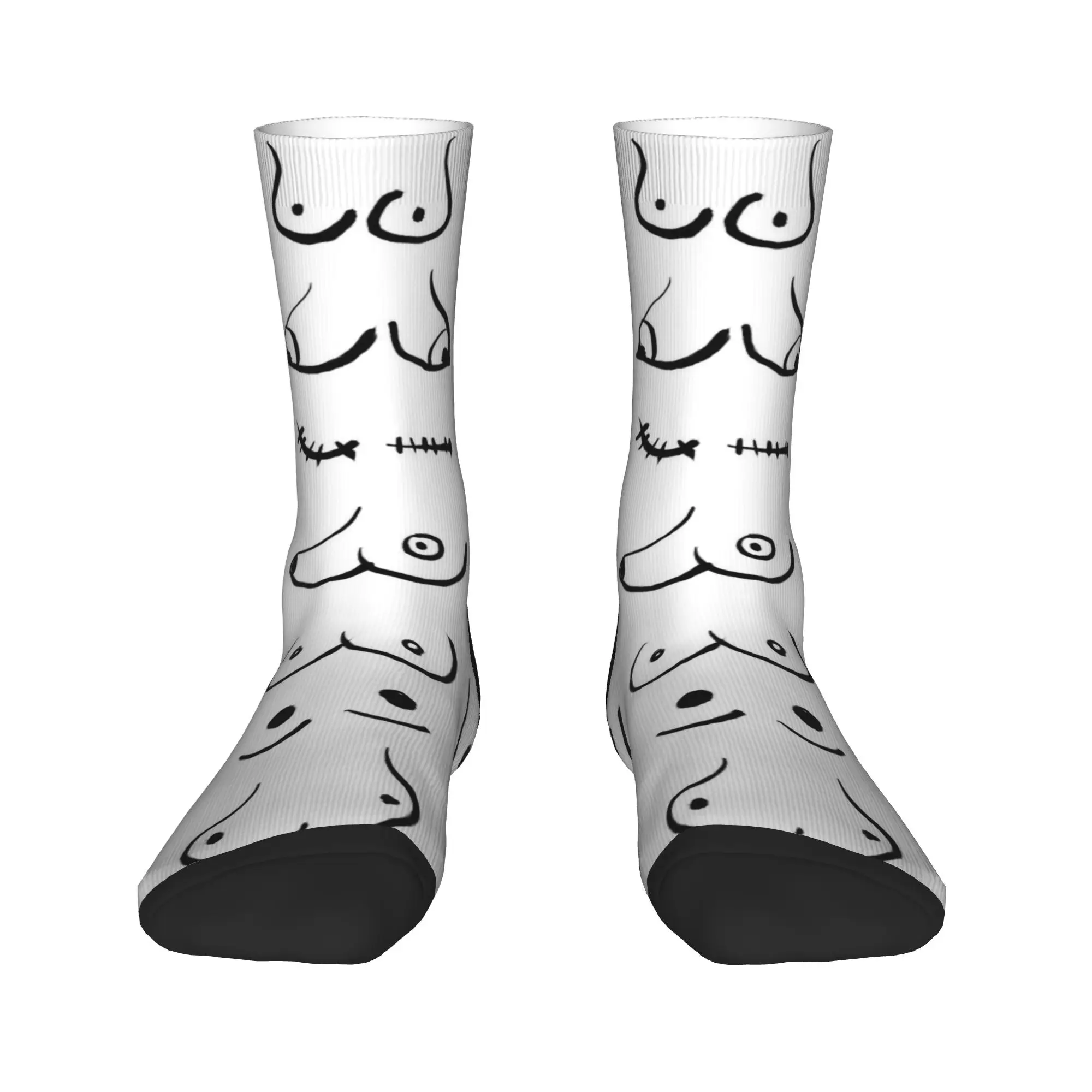 Boobies Sketch Socks  Design Stockings Anti Slip Adults Men Socks Comfortable Winter Kawaii Climbing Socks