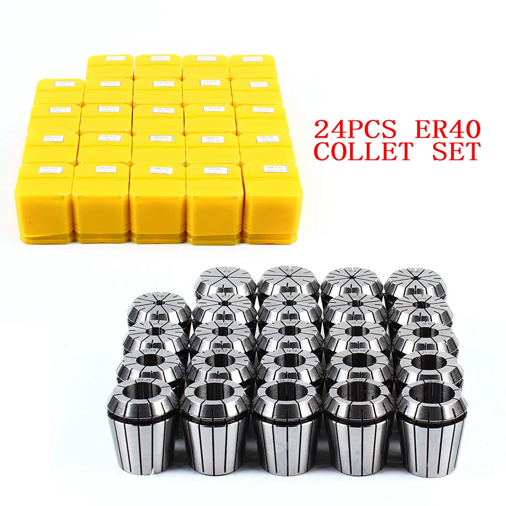 Industrial collet chucks 24Pc(3-26mm ) ER40 Collet Set for CNC machine using