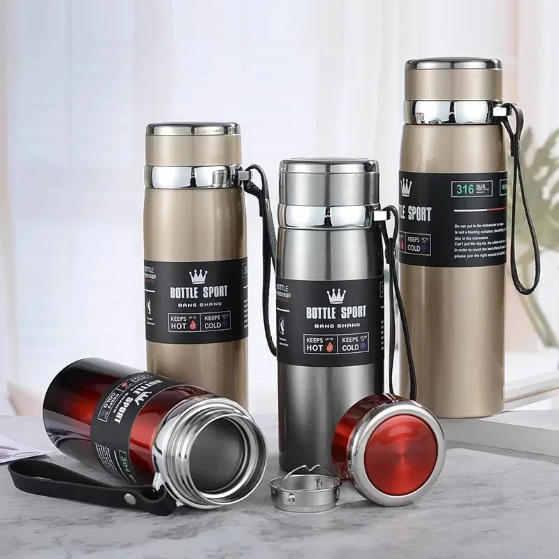 1L Thermal Water Bottle Keep Cold and Hot Water Bottle Thermos for Coffee Tea Vacuum Flasks Stainless Steel Thermos Bottle gifts images - 6