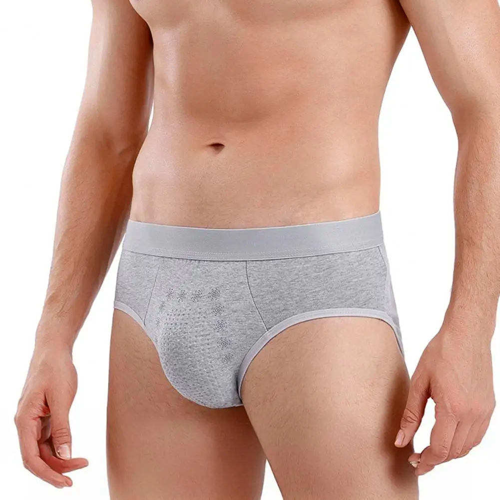 Sweat-free Men Briefs Elastic Mid-Waist Design Solid Color U-Convex Panties High Elasticity Comfortable Fit Underwear 95