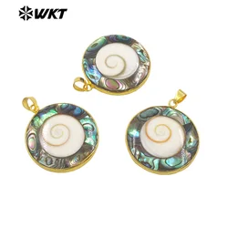 WT-JP361   WKT 2024 Hot Style Natural Natural Shell Wedding Pendant Gift Jewelry Retro Accessory Women For Supplies 5PCS