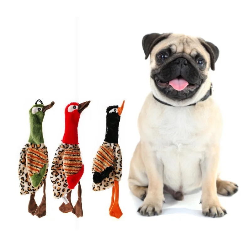 Interactive Flirt Pole Toy Puppy Wand Rope to Chases and Tug Squeak Plush Dog Toy Bird Stuffing Free Puppy Durable Pet Playing