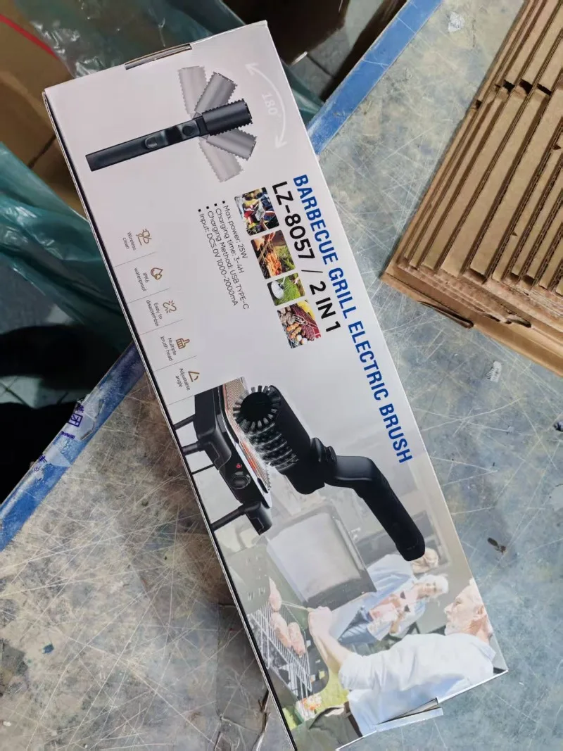 LZ-8057 / 2 IN 1 Electric Grill Brush for Cleaning Heavy - Oil Stains on Grill Grates