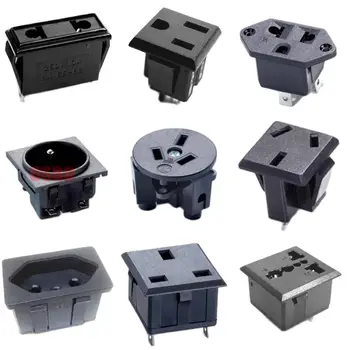 Siyah Bakır 10/16A 250 V Amerikan Japonya Avustralya İngiliz AB Almanya Fransız Brezilya Evrensel Elektrik AC priz