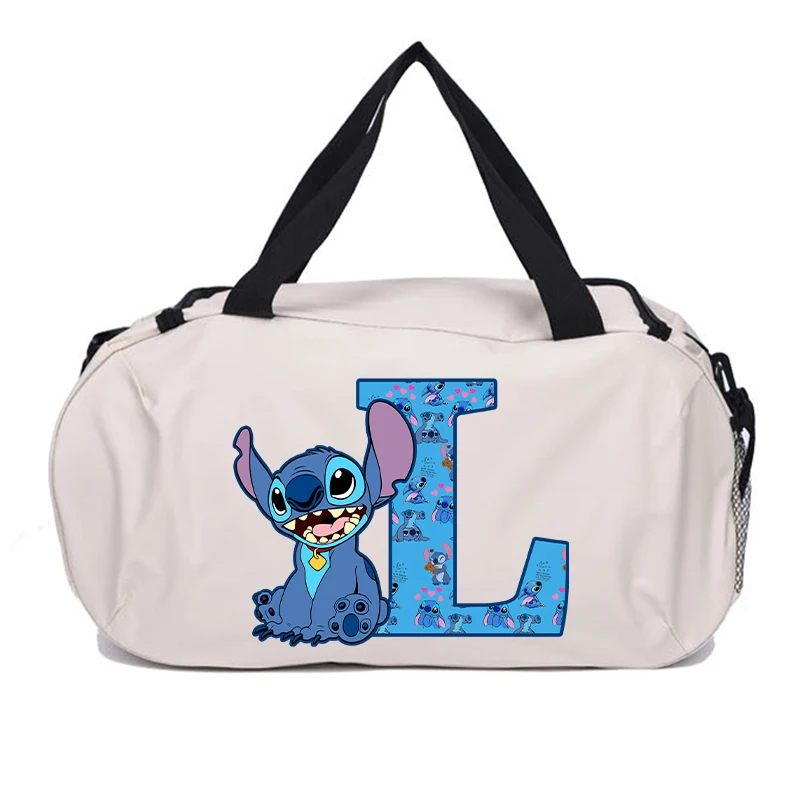 New Stitch Disney Luggage Travel Bag Cartoon Letter Duffle Bags Outdoor Camping High Capacity Backpack Oxford Cloth Gym Bags