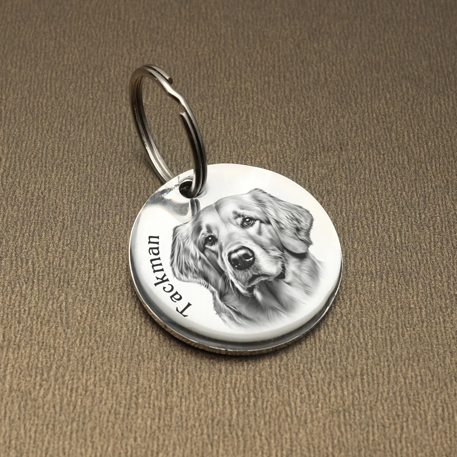 Personalizado Pet ID Tag com foto, aço inoxidável, Dog Tags personalizadas, Pet Keychain, Cat Memorial