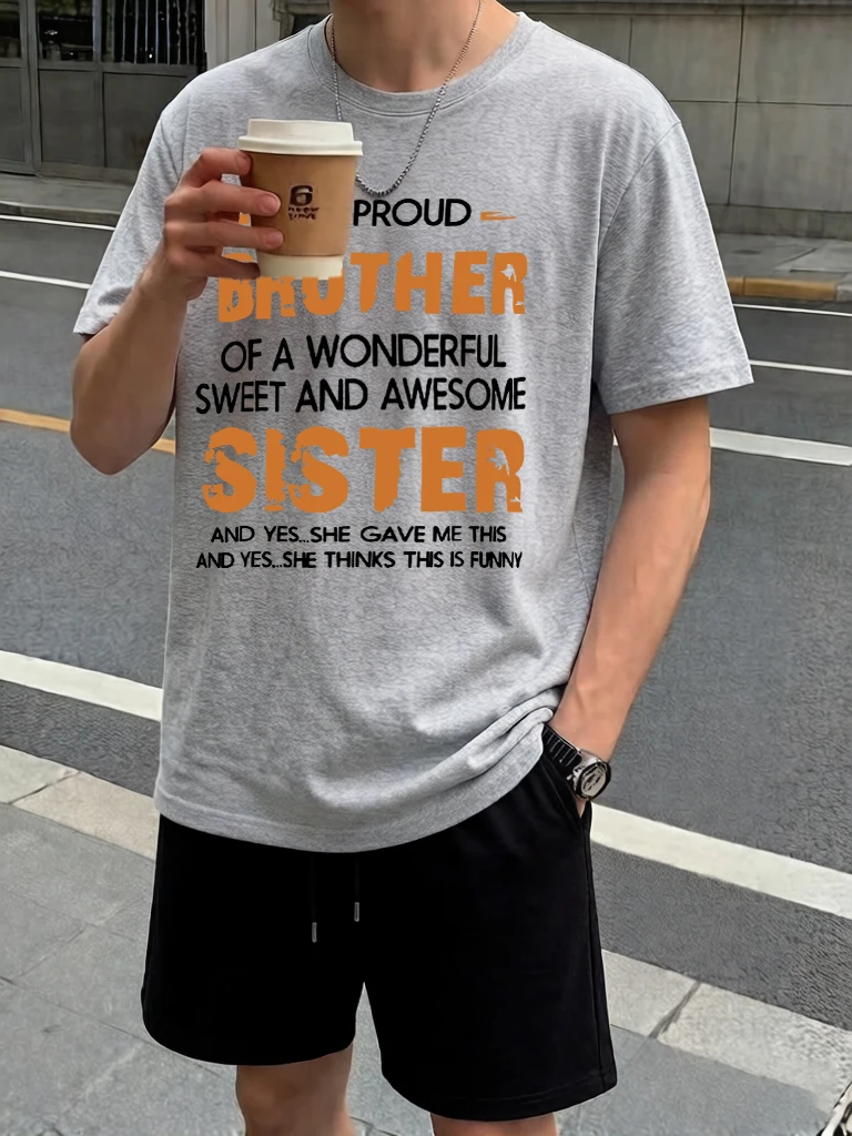 

Friendliness Of Brothers And Sisters Design Pocket Summer Shorts Man Sets Cotton Loose Classic T Shirt Breathable Street Clothes