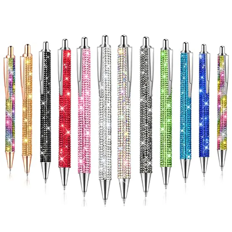 

Милая ручка-попрыгунчик с стразами, кожаный чехол, шариковая ручка, разноцветная выдвижная ручка для девочек, студентов, офисных принадлежностей