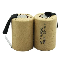 4/5SC 1500mAh 1.2V Ni-CD Rechargeable Battery Power Cell with Welding Tabs for Cordless Drills Battery Emergency Light Toys
