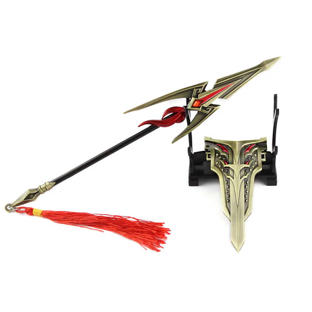 Rei jogo periférico armas 22cm guerreiro herói meng tian fim comandante liga arma modelo espada conjunto ornamentos coleção brinquedos