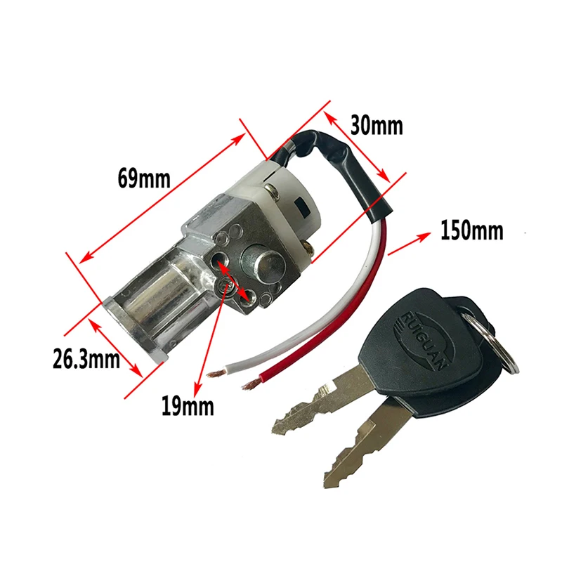 1pc New Universal Battery Chager Mini Lock with 2 keys For Motorcycle Electric Bike Scooter E-bike Electric Lock