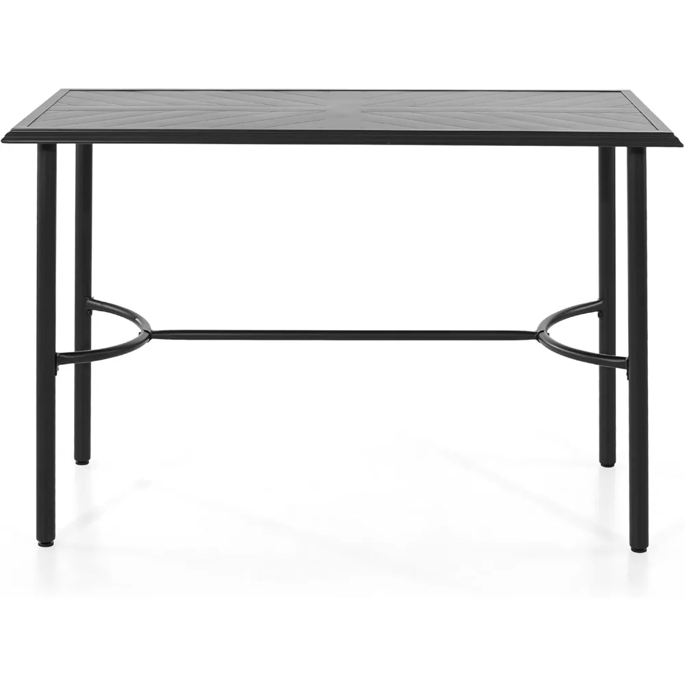 

36.2” Patio Counter Height Bar Table, with Rectangular Heavy Duty Metal Table Top for 4, All Weather Resistant Outdoor Table, B