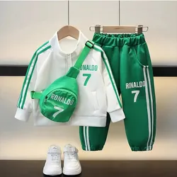 Children's Clothing Set Spring and Autumn New Boys and Girls' Jackets and Trousers 2-Piece Kids Baby Casual Sportswear Set 2-9Y