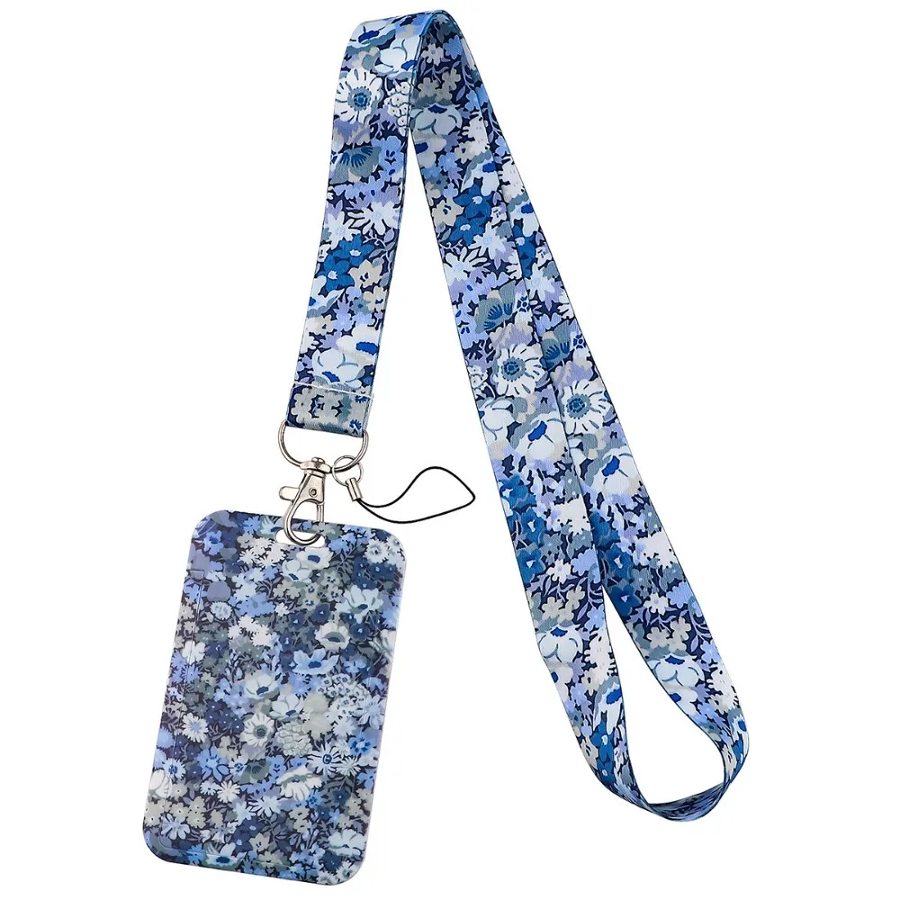 New With Lanyard ID Card Holder Strap Flower Credit Card Holders Teacher Nurse Badge Holder