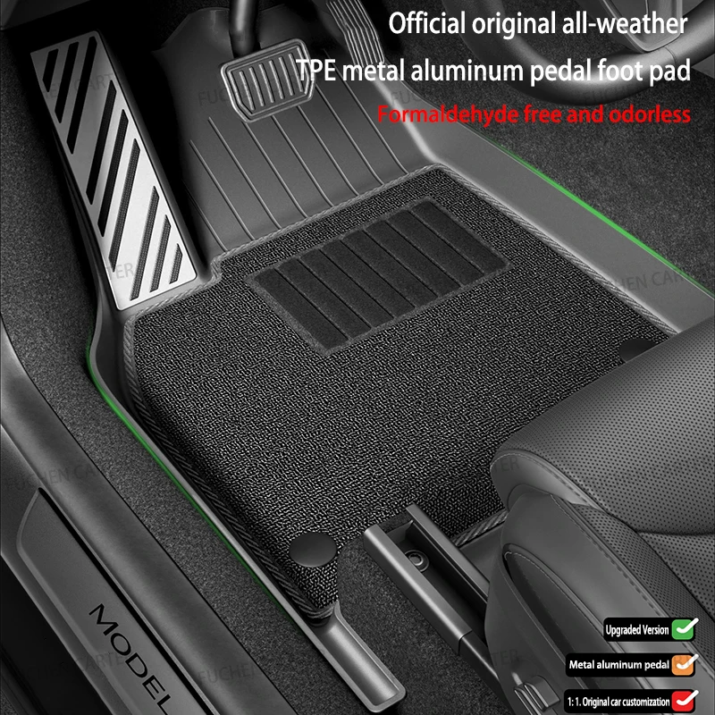 For Tesla Model YL 2026 Whole TPE Floor Mats Four Seasons Waterproof Anti-Slip Mat Foot Pads Model YL Rear Trunk Mat Accessorie