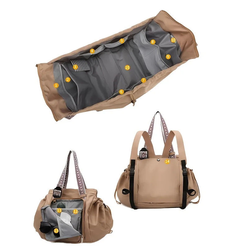 Nuevas bolsas de viaje de gran capacidad, mochila de almacenamiento de coche impermeable a la moda, bolso con múltiples bolsillos para mujer