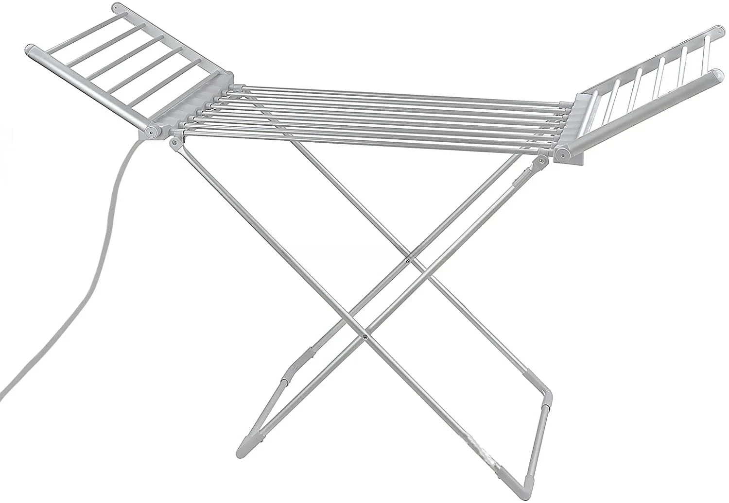 Secador de ropa eléctrico nórdico con calefacción, secador de ropa húmeda plegable blanco de bajo consumo para interiores