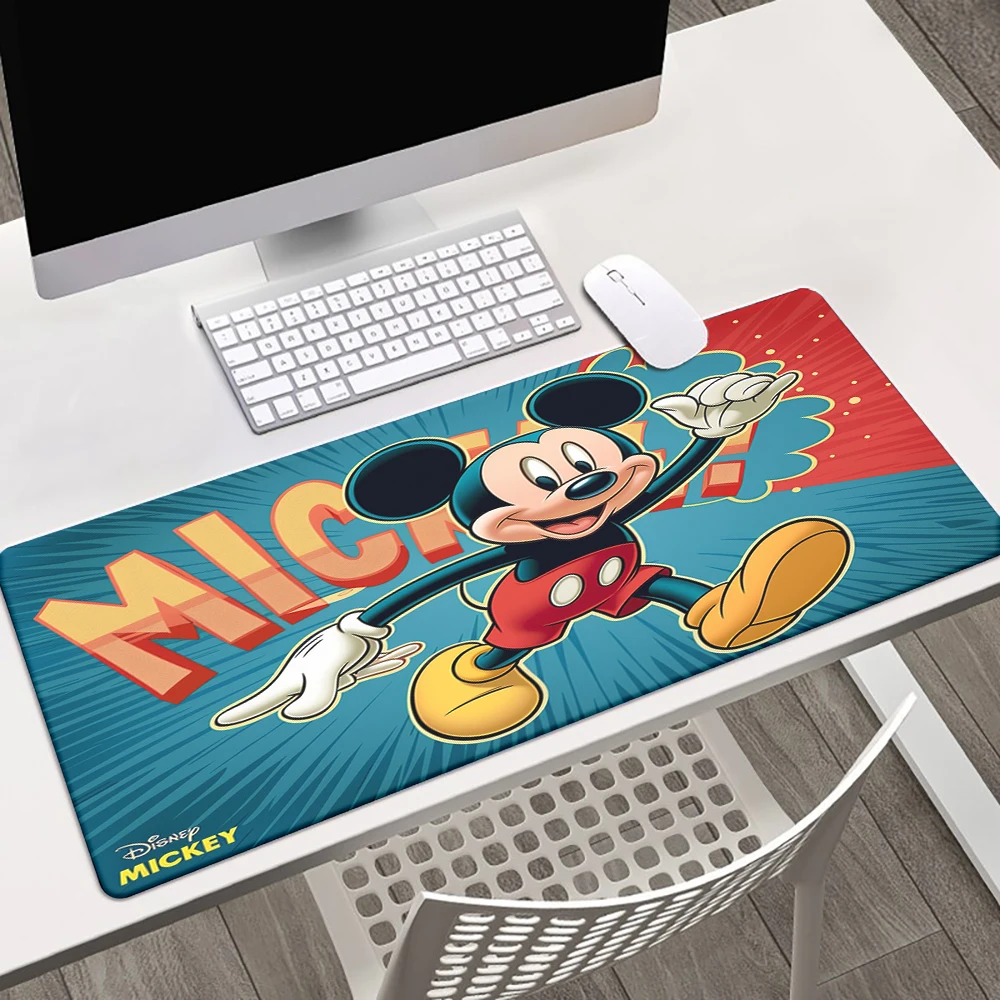 MINISO Mickey Mouse Cartoon Printing XXL Mousepad Computer Lock Edge Natural Rubber E-sports Desk Pad Large Gaming  Mouse Pad