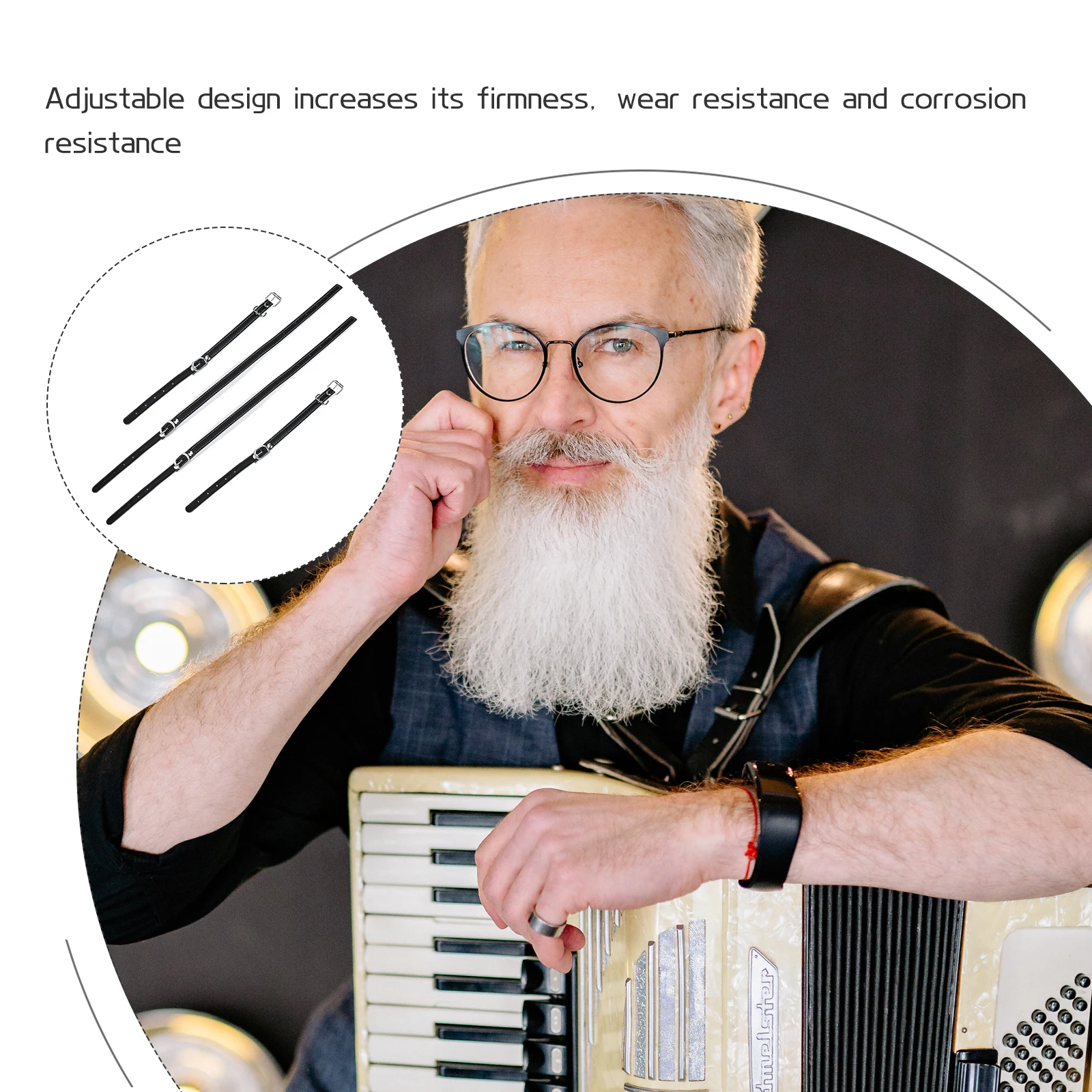 

Accordion Shoulder Kids 165 Black Accordion Belt White Adjustable Durable Bass Belt Musical Instruments Accessories