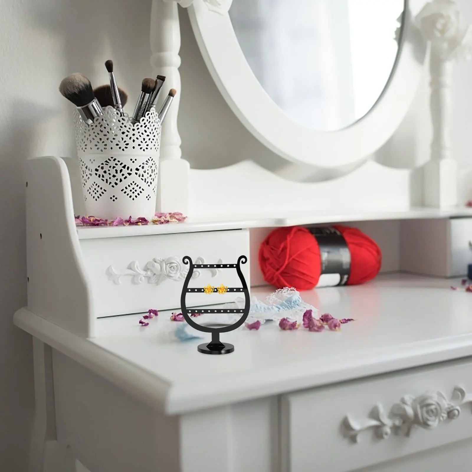 

Earring Display Stand Stands for Shows Storage Box Earrings Rack Desktop Holder Black Jewelry
