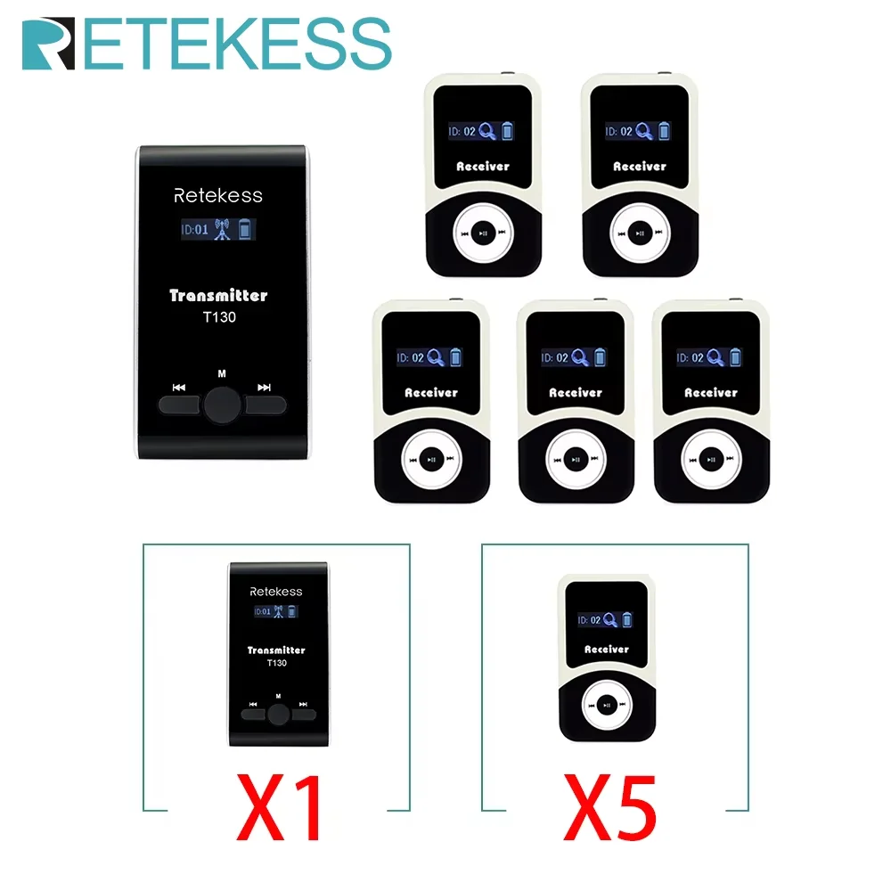 Retekess T130 T131 Tour Guide Accessories Tour Guide Wireless Audio System Wireless Audio Transmitter Receiver For Training