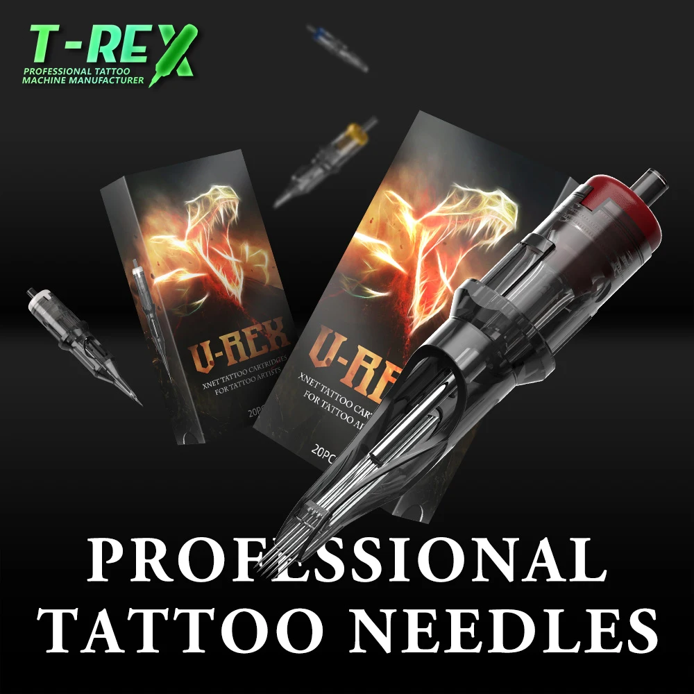 

T-rex V-Rex 20 шт. игла для картриджа для татуировки RM RL M1 RS с круглой втулкой одноразовая безопасная игла для татуировки 0,30 мм 0,35 мм игла для татуировки