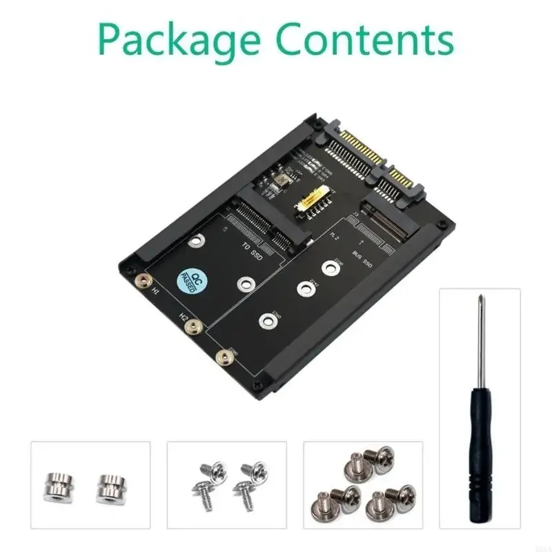 Scheda conversione da M.2 e MSATA a SATA3.0 con velocità elevata 6 Gbps e supporto base in metallo M.2 SATA3.0 mSATA