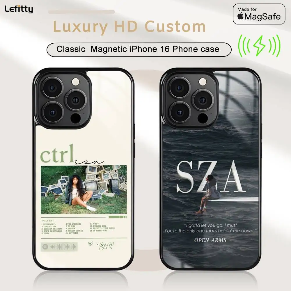 

1PC Singer S-SZA For iPhone 16 15 14 13 12 11 Pro Max Plus Mini Magsafe Charging Cover Magnetic Hard Shell