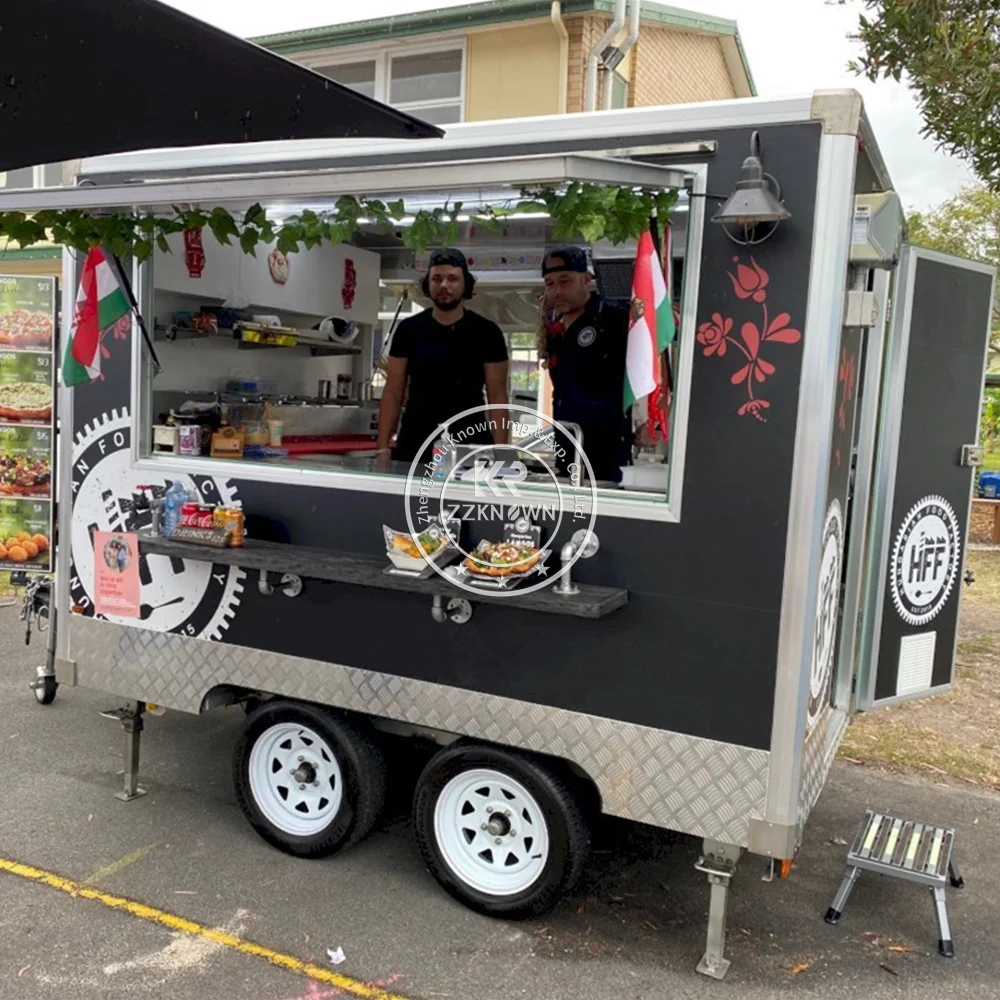 2025 Custom Size Grill Equipment Food Trailer Fast Food Trailer Mobile Tacos Truck Ice Cream Cart BBQ Food Truck