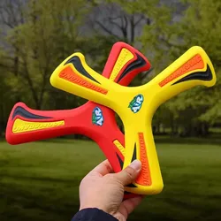 Boomerang para niños, cruz suave de tres hojas, juguete interactivo para exteriores para adultos y niños, rompecabezas de educación temprana, regalo de descompresión