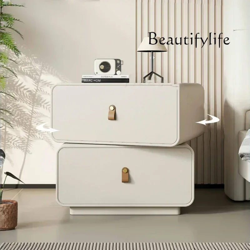 

BJ Simple Versatile Bedside Table European Glamour Classic Minimalist Night Table Premium Storage Nachttisch Bedroom Furnitures