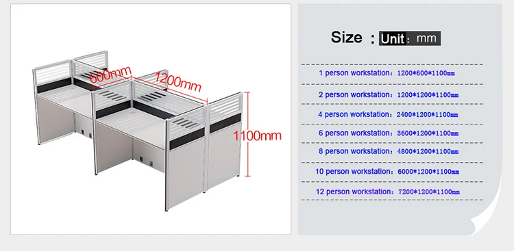 Office furniture for call center modular workstation table
