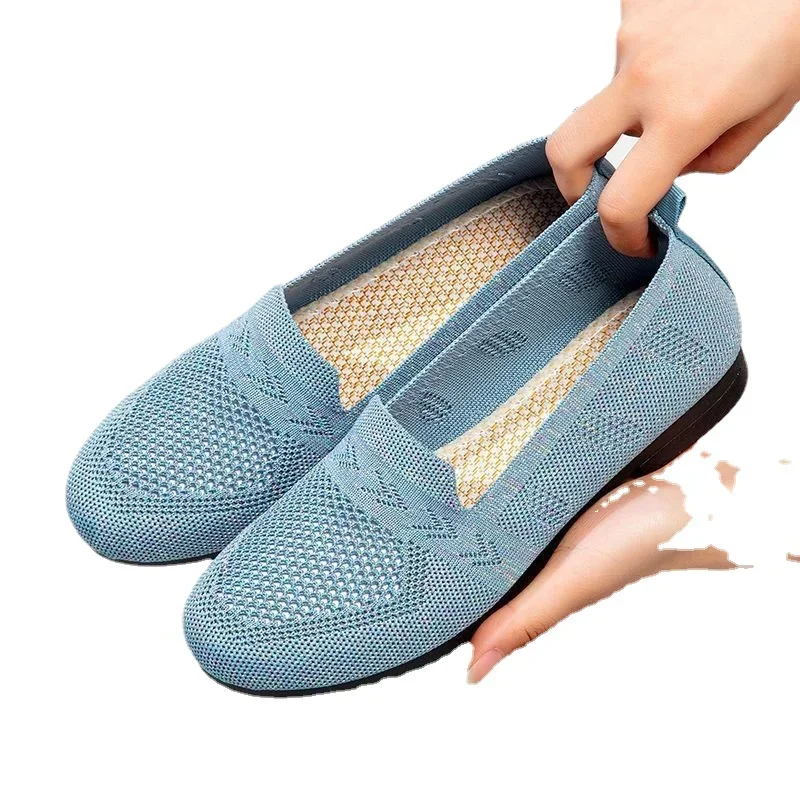 Dames Casual Platte Schoenen Herfst Mesh Ademende Platte Schoenen Dames Comfort Licht Sneaker Vrouwen Slip On Loafers Zapatillas Mujer