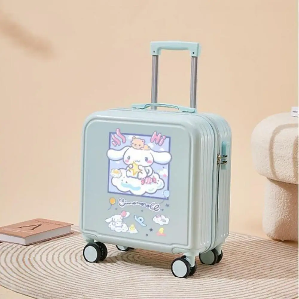 Kawaii 18 20 pollici valigia Sanrioed Kuromi Cartoon Cinnamoroll Travel Password Box Anime Boarding Trolley Case regalo per studenti