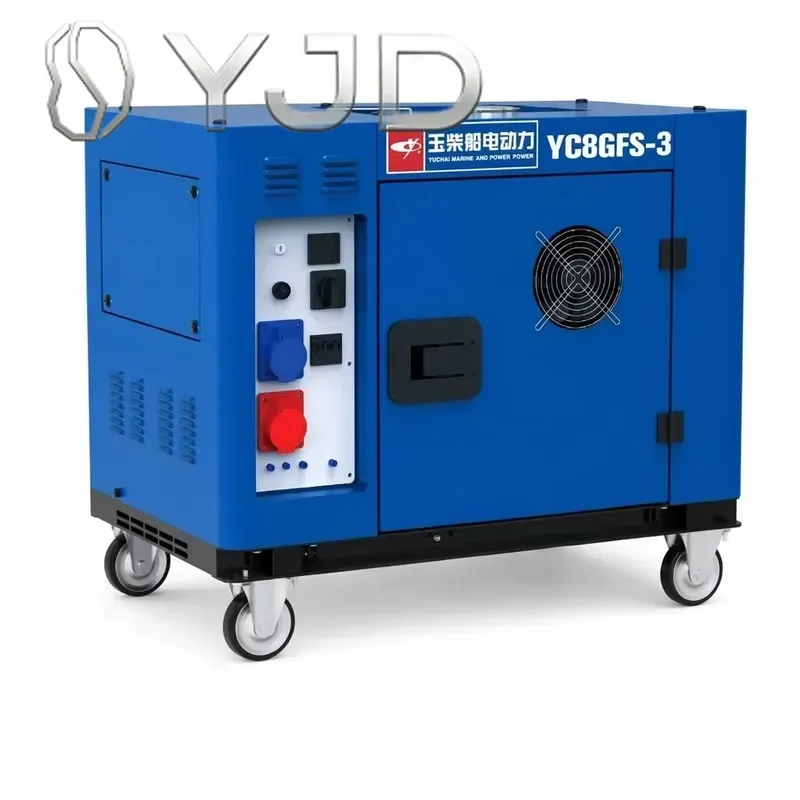 YJD Silent 8kw Diesel Generator 9kW Max Single Three Phase Equal Power Portable Soundproof Emergency Power Generator Set for