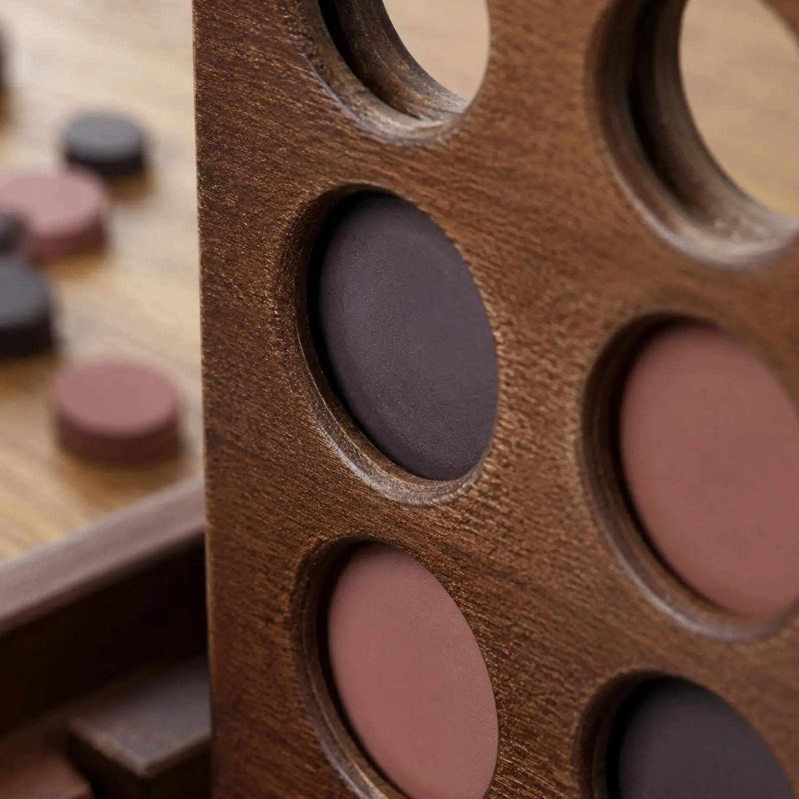 Wooden Four in a Row Game Parent-Child Interaction Wooden Connect 4 Game Educational 2 Player for Families, Family Time, Home